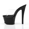 Pleaser - SKY301 Pantoletten mit Absatz - Pole dance schuhe - Schwarz/Transparent Product image
